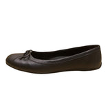 LL Bean Women’s Black Leather Bow Accent Classic Slip-On Ballet Flats Size 8M
