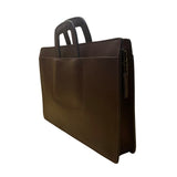 Pegasus Men’s Brown Leather Zippered Dual-Handle Handbag Briefcase