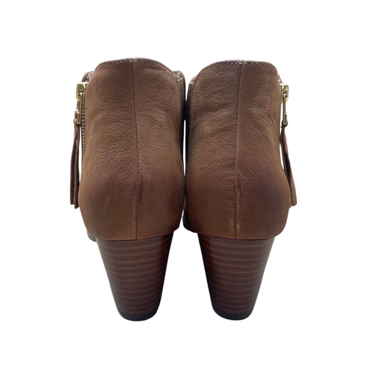 Vionic Women’s Brown Leather Side Sterling Saddle Heeled Ankle Booties Size 9.5