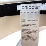 Chicos Womens Black & White Spandex Wide Brim Sun Visor Adjustable Fit