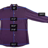 Michael Kors Mens Purple Cotton Button-Up Long Sleeve Shirt Regular Fit Sz 15.5