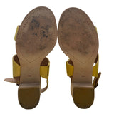 Caslon Women’s Yellow Leather Adjustable Strap Block Heel Sandals Size 7.5M