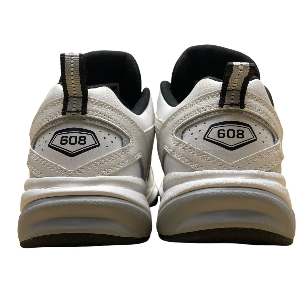 New Balance Men’s White & Black Leather 608v4 Memory Sole Training Shoes Size 9