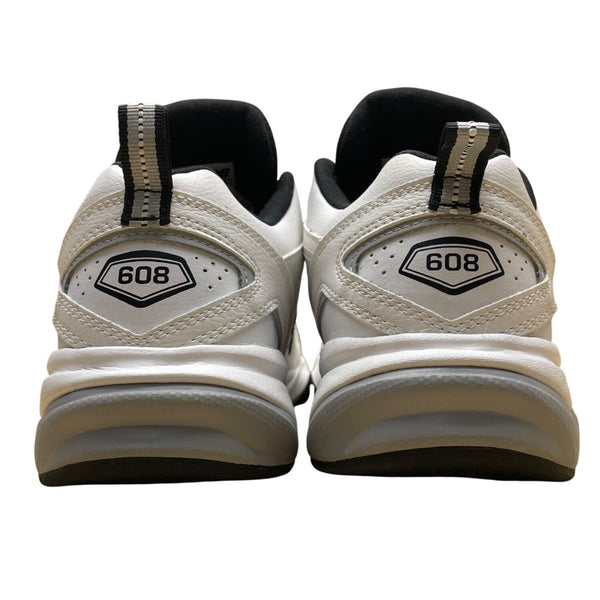 New Balance Men’s White & Black Leather 608v4 Memory Sole Training Shoes Size 9