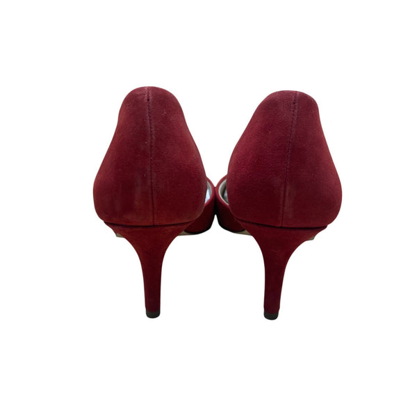 Essex Lane Women's Red Suede Pointed Toe Dakota D'Orsay Style Heels Size 7M
