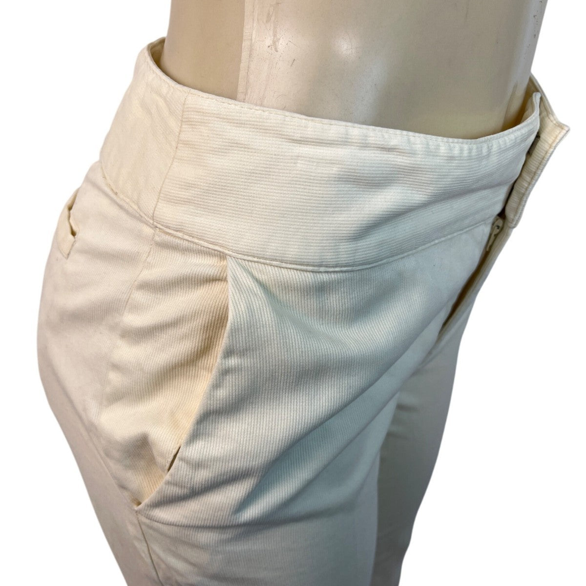 Banana Republic Womens Cream High-Waisted Slim Fit Pants With Hook Sz 6