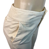 Banana Republic Womens Cream High-Waisted Slim Fit Pants With Hook Sz 6