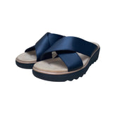 Clarks Collection Women’s Black Criss-Cross Comfort Wedge Slide Sandals Size 7.5