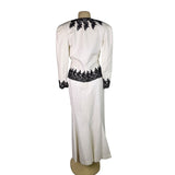 Victor Costa Women’s White & Black Dress & Blazer Set Elegant Lace Size 10