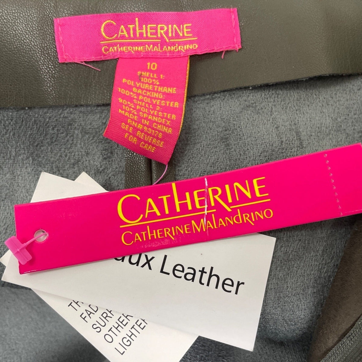 Catherine Malandrino Faux Leather & Suede Paneled Skirt Side Zipper Sz 10 - New