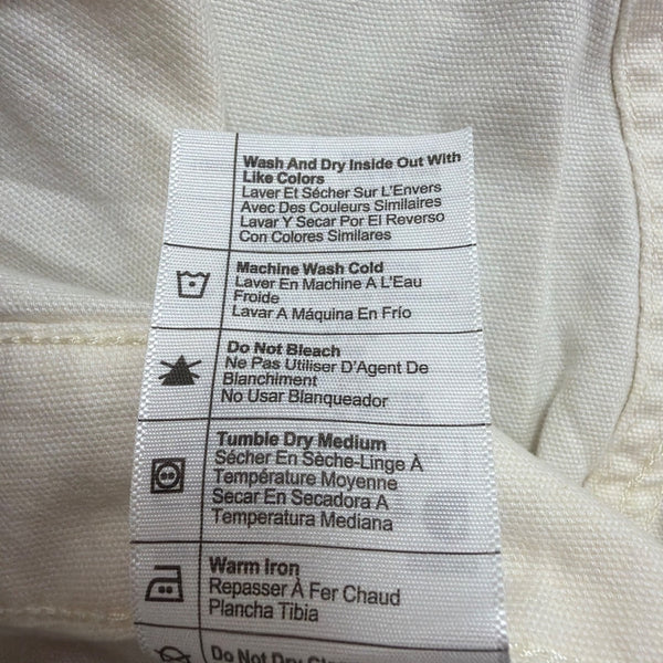Carhartt Womens White Canvas Rugged Flex Bib Overalls Loose Fit Sz XL (16-18)