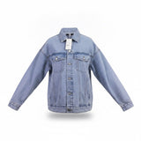 Automet Blue Cotton Denim Jacket Casual Button-Up Classic Fit Style Size M