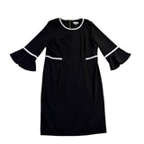 Calvin Klein Womens Black Classic Bell Sleeve Sheath Dress Size 16 