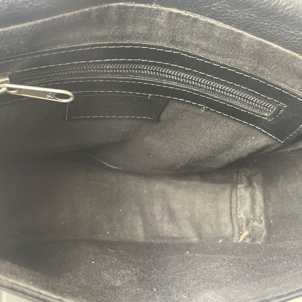 Lgin Women's Black Leather Crossbody Messenger Bag Sz M