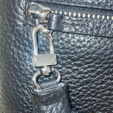 Halogen Women’s Black Pebbled Leather Adjustable Strap Crossbody Bag With Tassel