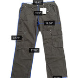 Worn-In Mens Black Cotton Cargo Pants Relaxed Fit Durable With Pockets Size 40