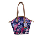 Fit + Fresh Women’s Navy Blue Floral Insulated Lunch Tote With Dual Tan Handles