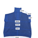 Vici Womens Royal Blue High Neck Sleeveless Textured Knit Sweater Vest Sz M