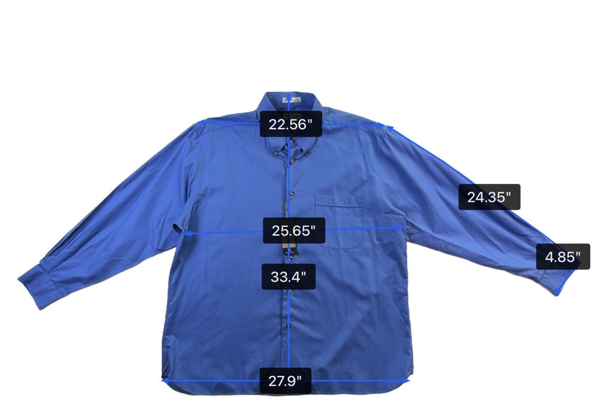 John W. Nordstrom Mens Blue Wrinkle-Free Button-Up Shirt Smartcare Size XXL