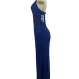 Laundry By Shelli Segal Womens Blue Polyester Spandex Halter Maxi Dress Size 4
