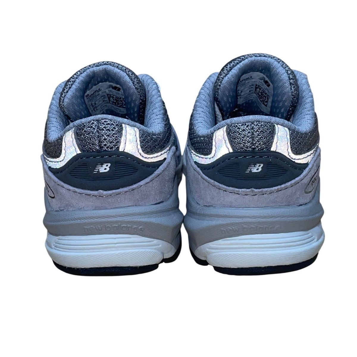 New Balance Kids Gray/White Mesh Suede 990 GL6 Athletic Running Shoes Size 4 US