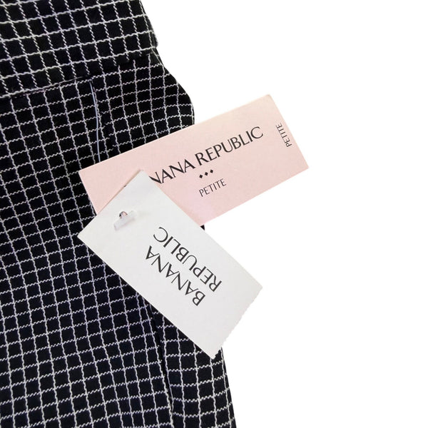 Banana Republic Womens Black & White Slim Fit Checkered Pants Size Petite 0