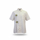 Weekender Mens White Embroidered Palm Tree Short Sleeve Shirt Size M