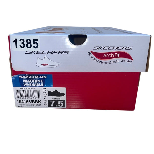 Skechers Women’s Black Arch Fit Slip-On Machine Washable Sneakers Size 7.5