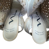 Nina New York Women’s Tan Peep Toe Mesh Cutout Heeled Sandals Size 6.5M