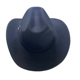 Black Western Cowboy Hat Unisex Faux Felt Buckle Accent Size OS
