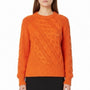 J. Crew Womens Bright Orange Cable Knit Sweater Cozy Lightweight Sz M
