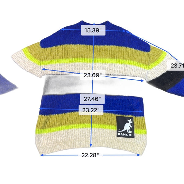 Kangol X H&M Womens Multicolor Striped Wool Blend Knit Sweater Pullover Size S