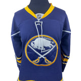 Reebok Buffalo Sabres Youth Boy's Navy Blue and Yellow NHL Jersey Sz L-XL