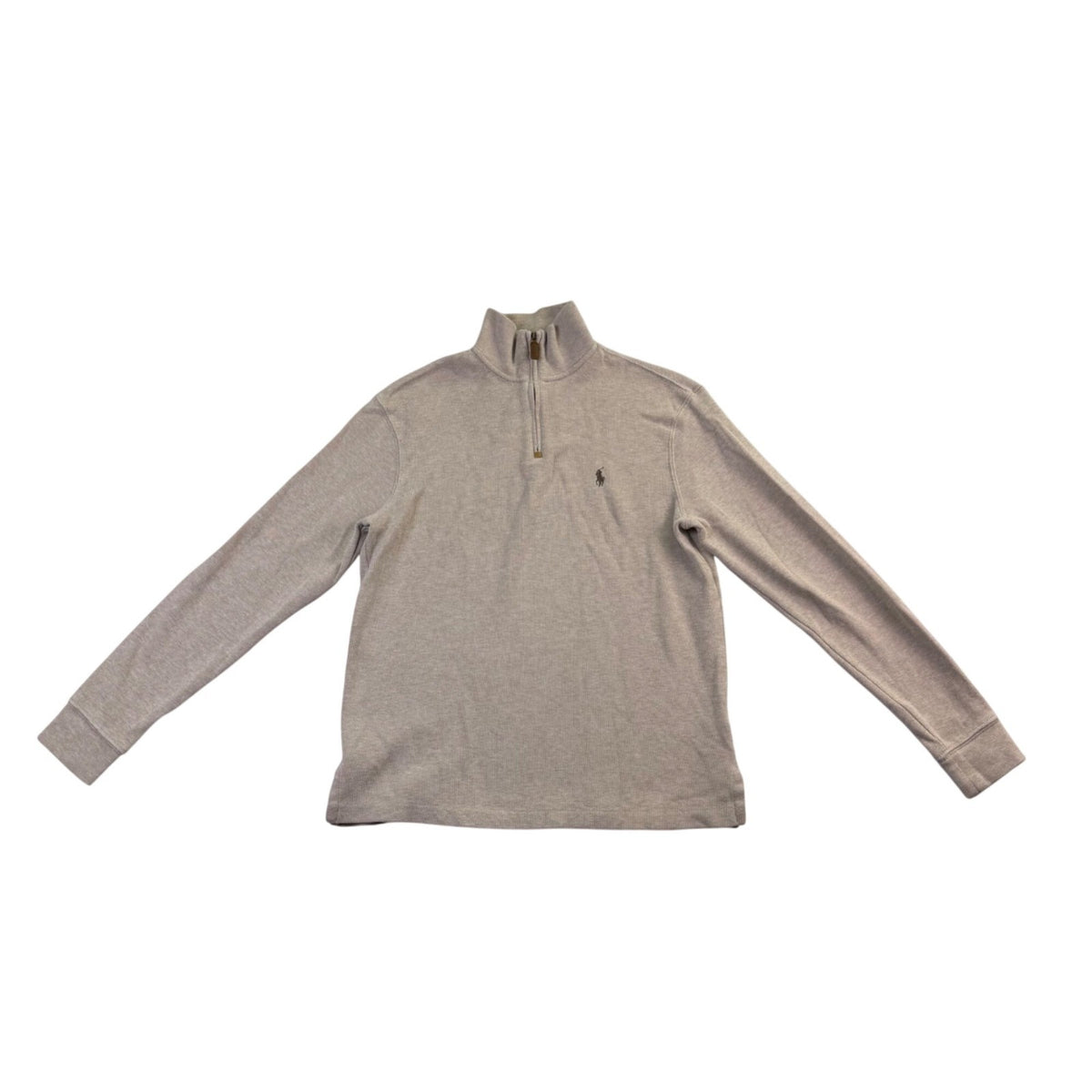 Polo Ralph Lauren Mens Beige Cotton 1/4 Zip Pullover Sweater Size S