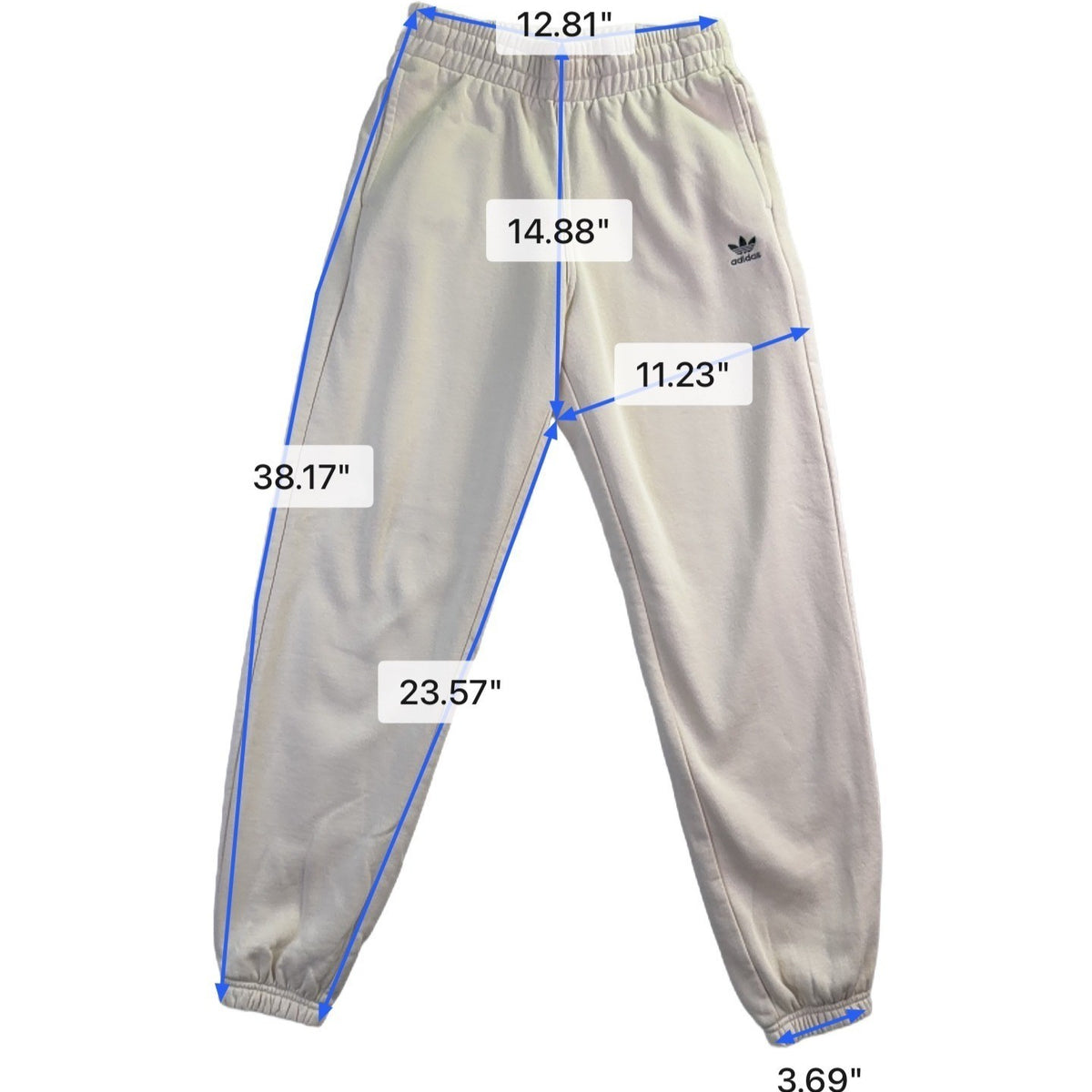 Adidas Womens Beige Joggers Elastic Waistband Activewear Size S