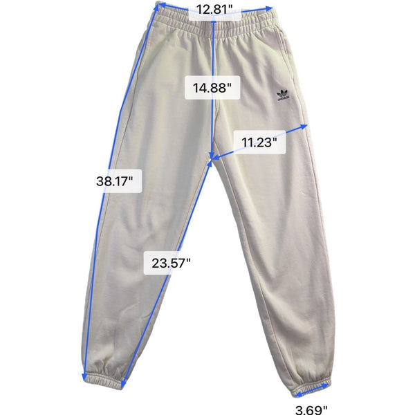 Adidas Womens Beige Joggers Elastic Waistband Activewear Size S