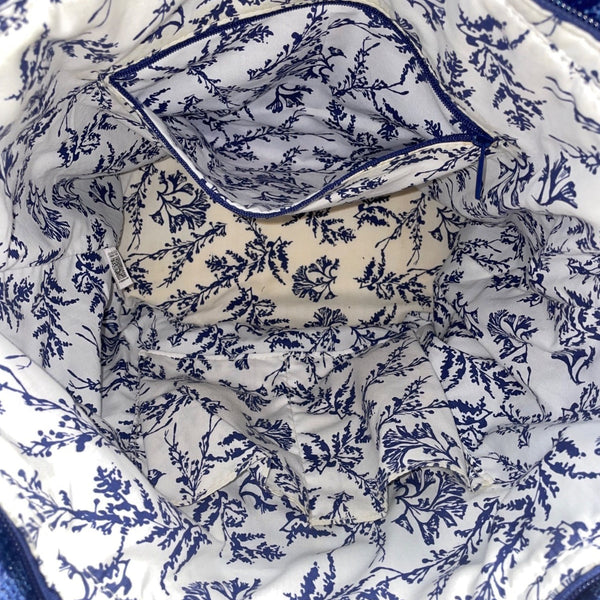 Vera Bradley Women’s Blue Woven Straw With Inner Pockets Sea Turtle Tote Bag