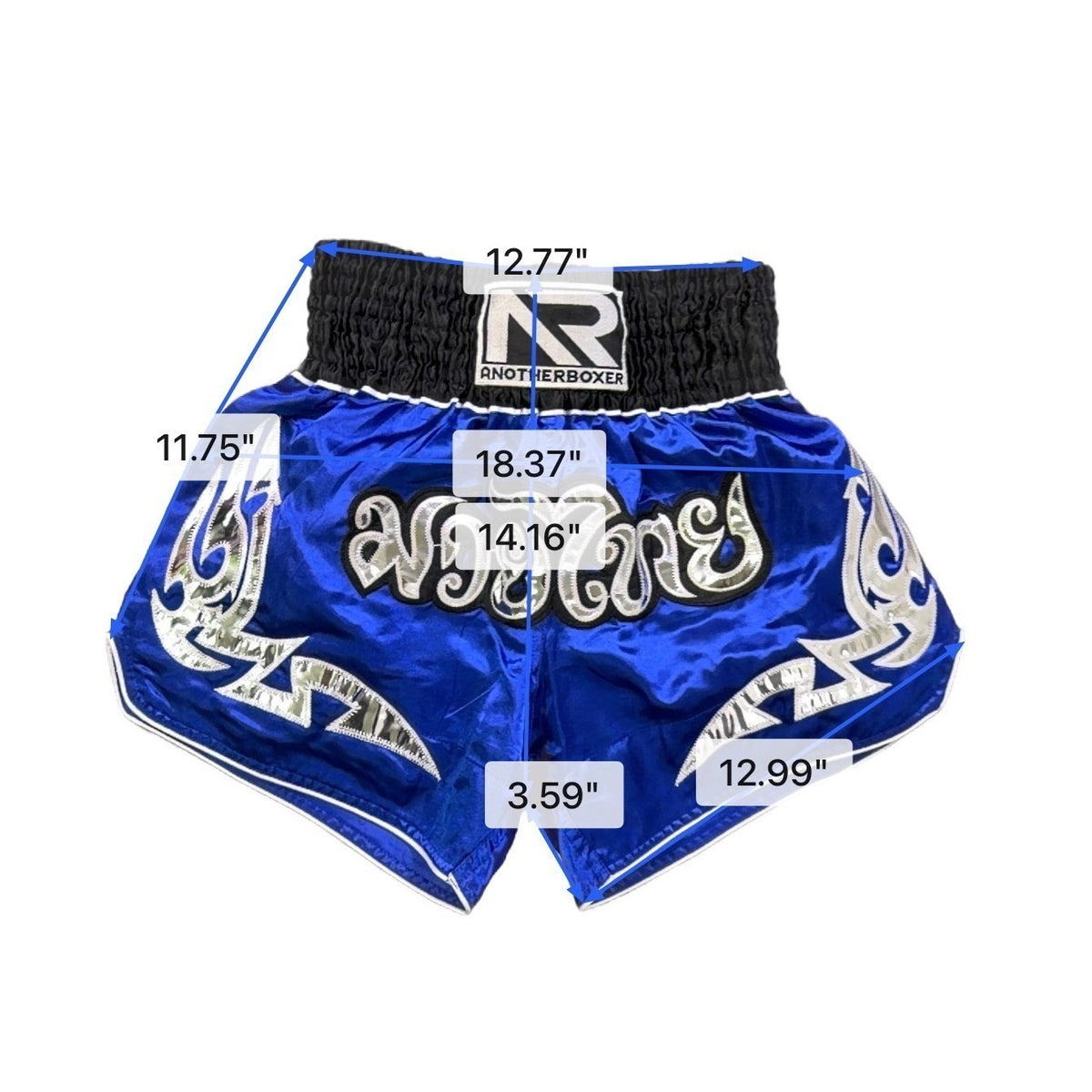 Anotherboxer Mens Blue Muay Thai Boxing Shorts Traditional Gym Wear Sz M