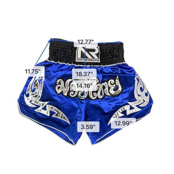 Anotherboxer Mens Blue Muay Thai Boxing Shorts Traditional Gym Wear Sz M