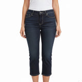 White House Black Market Womens Black Cotton Blend Cropped Capri Jeans Size 6