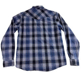 Lucky Brand Mens Blue Cotton Plaid Button-Up Western Shirt Front Pockets Size M
