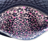 Vera Bradley Women’s Black Quilted Adjustable Strap Zip Closure Crossbody Bag