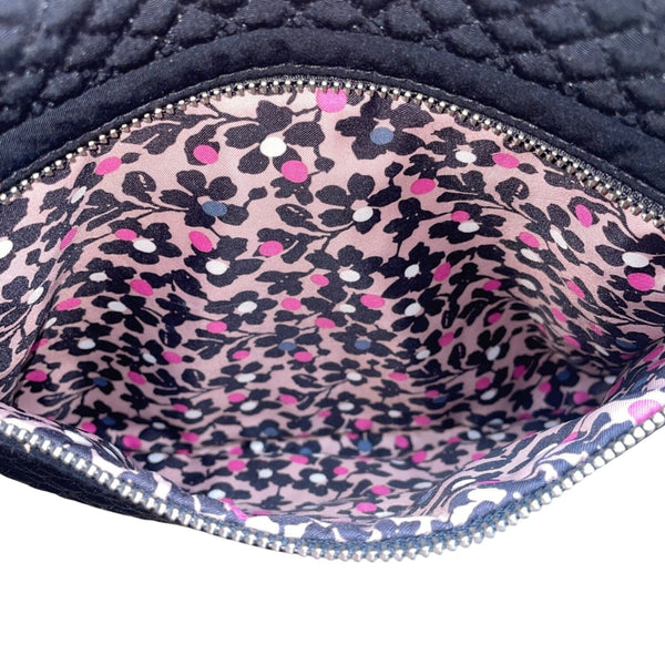 Vera Bradley Women’s Black Quilted Adjustable Strap Zip Closure Crossbody Bag