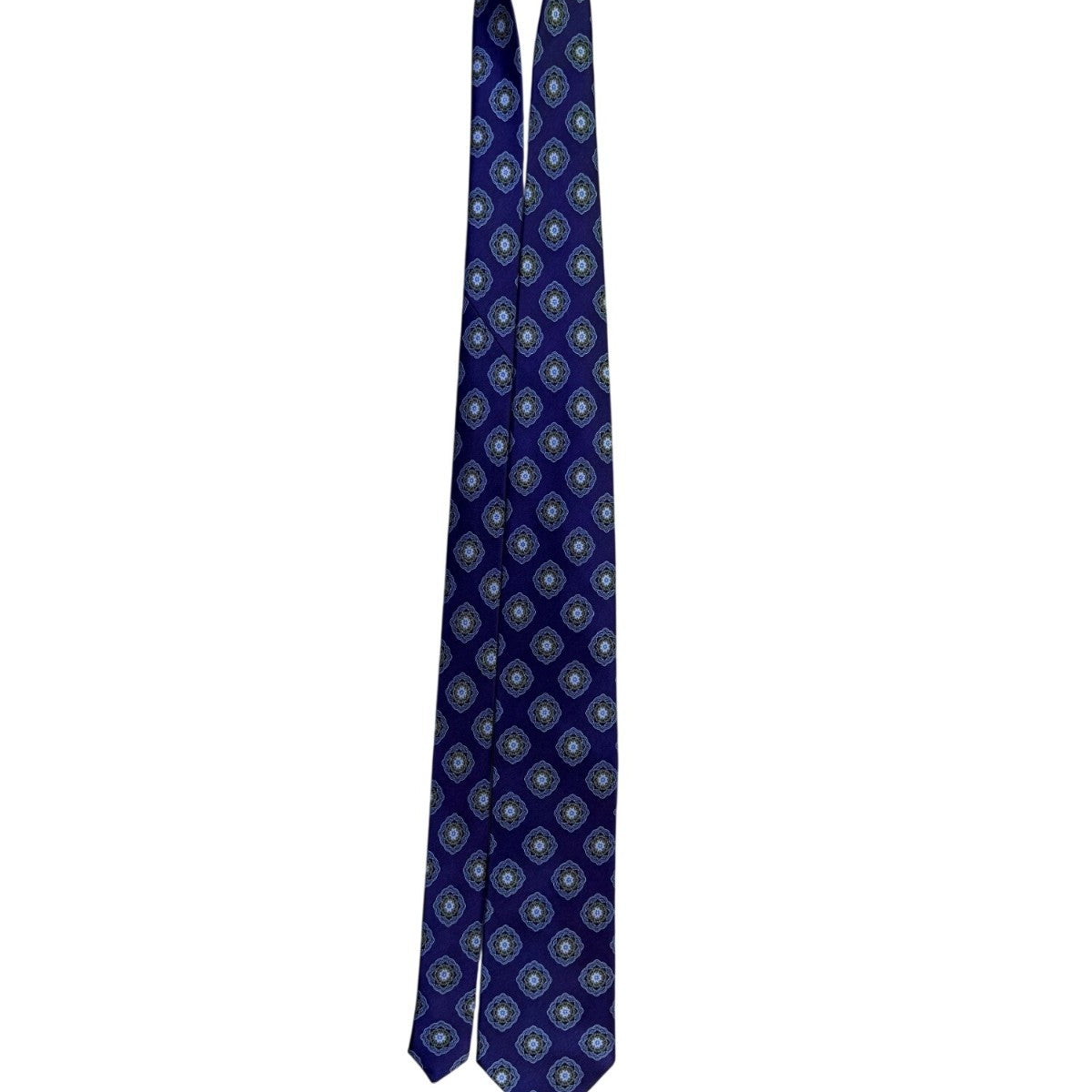 Jos A. Bank Mens Purple 100% Silk Tie Mandala Print Pattern Executive Collection