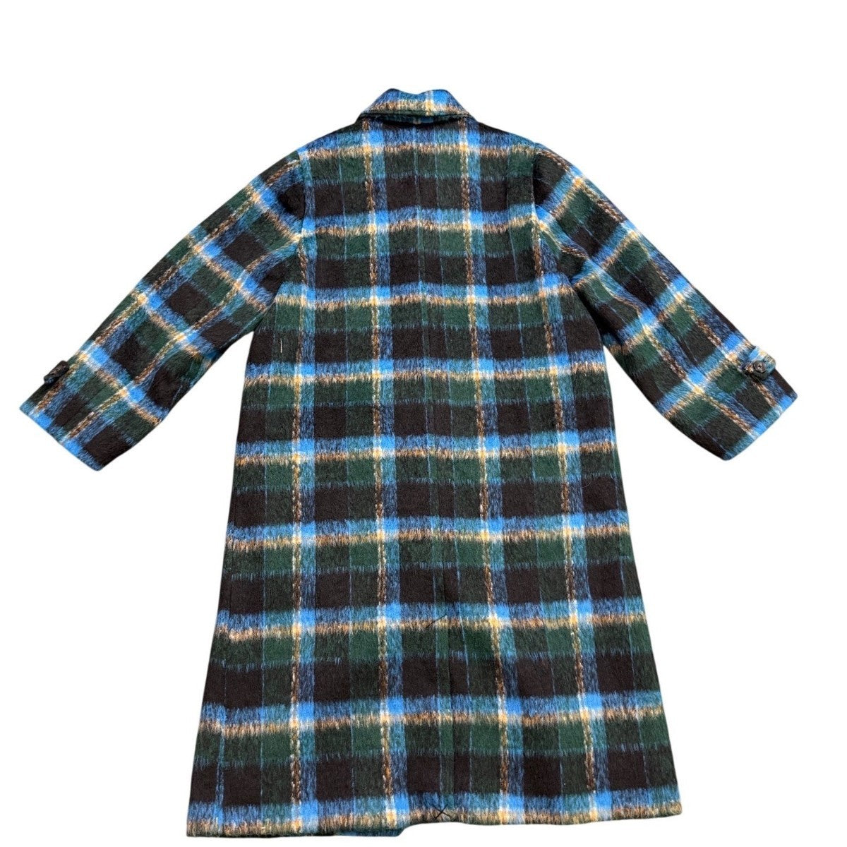Free Assembly Womens Black Multi-Color Plaid Coat Sz L