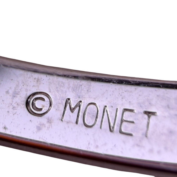 Monet Womens Silver Tone Metal Bangle Bracelet Classic Design