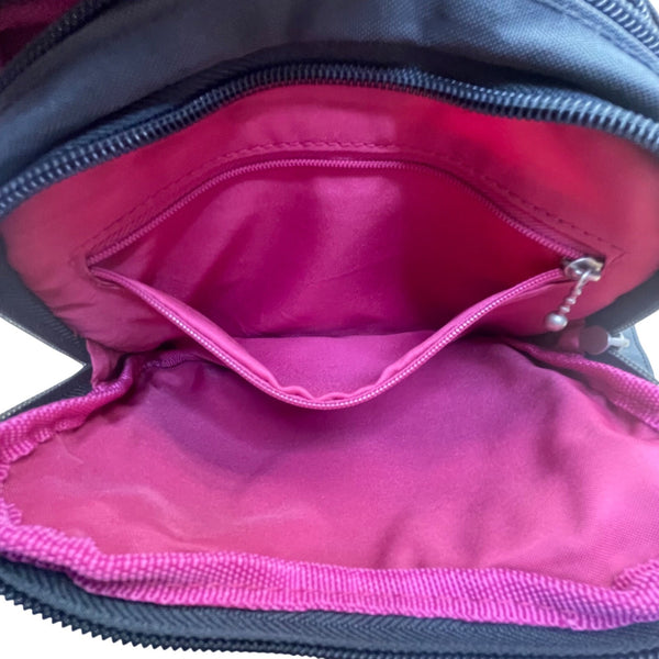 Baggallini Women’s Black Nylon Adjustable Strap Multi-Compartment Crossbody Bag