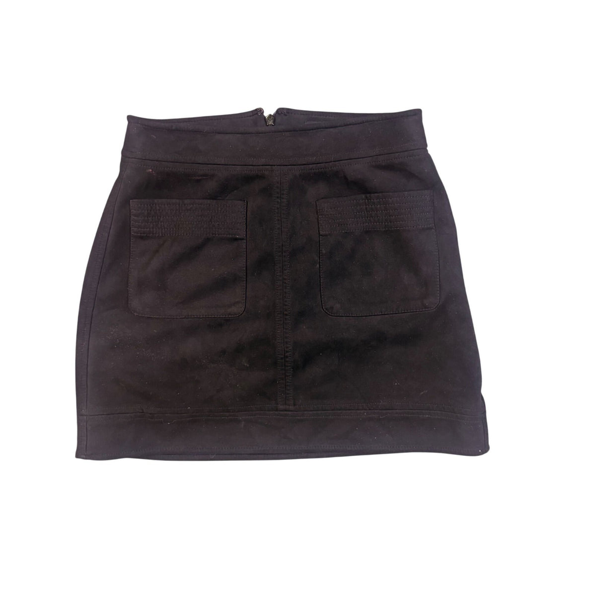 Express Womens Black Suede-Like Mini Skirt With Pockets Size 00
