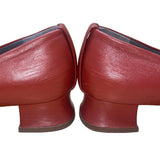 Fausto Santini Women’s Red Leather Round Toe Low Heel Shoes Size 38