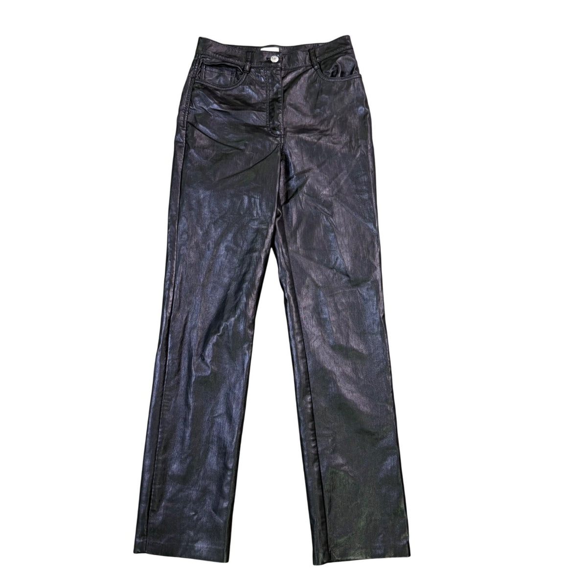 Wilfred Womens Black Faux Leather Straight Leg Pants Size 2